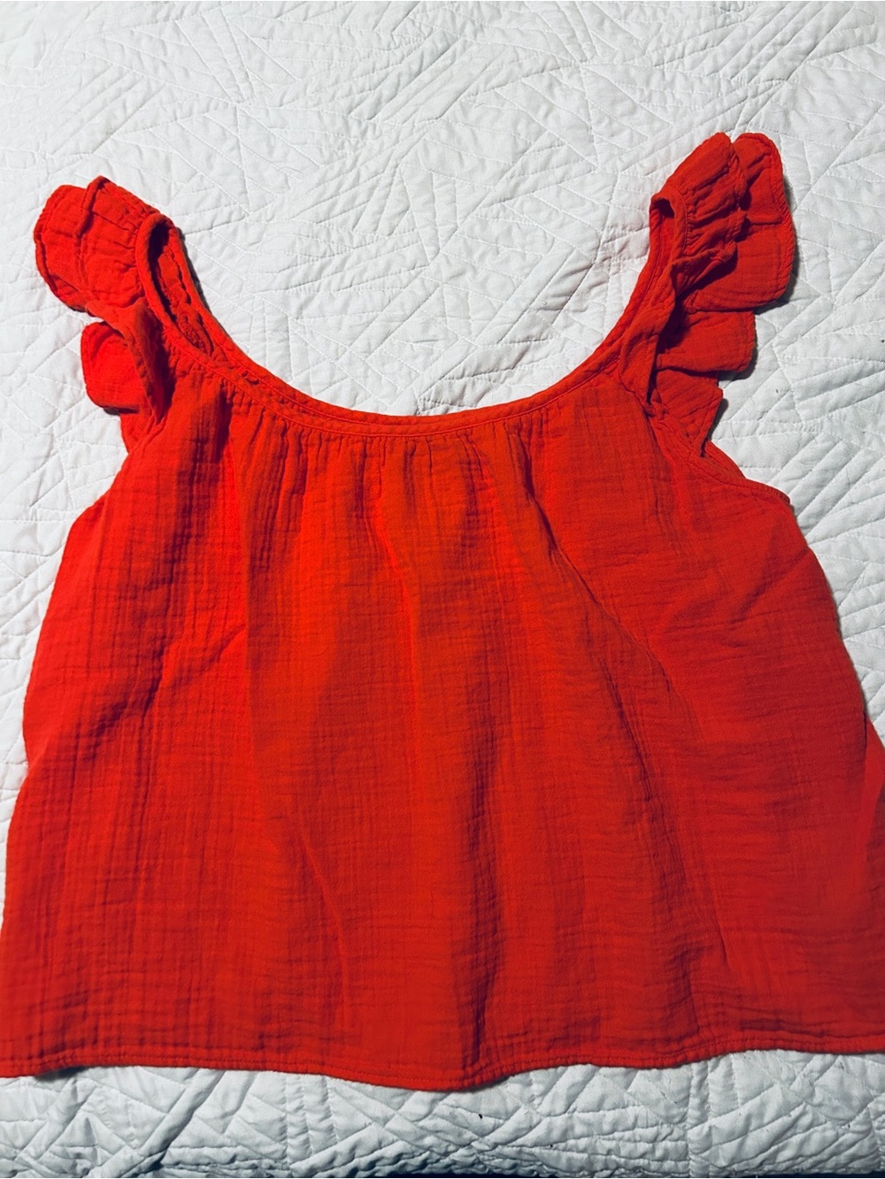 GAP Crinkle Gauze Ruffle Tank Top - Picture 3 of 4